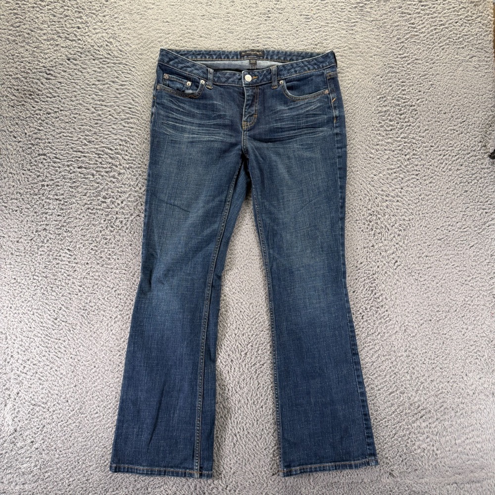 Banana Republic Jeans Women's 10 Blue Cotton Chambray Bootcut Faded Whiskered